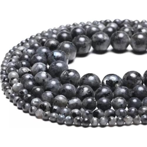 Natural Stone Grey Jesper Stone Round Loose Beads 6 8 10 12MM 15" For Jewelry Making DIY Charm Bracelet Necklace