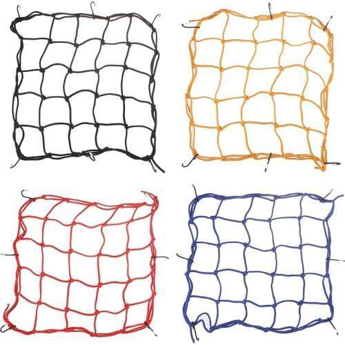 New 6 Hook 40x40cm Motorcycle Cargo Mesh Net Helmet Cargo Luggage Mesh Web Net Black Helmet Web Car String