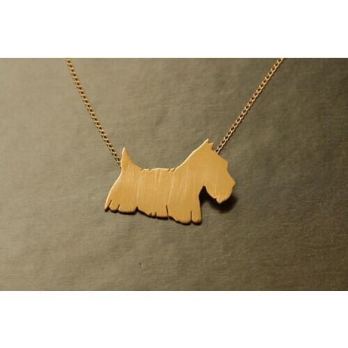 Trendy Personalized Scottish Terrier Dog Necklace Gold Silver Color Animal Jewelry