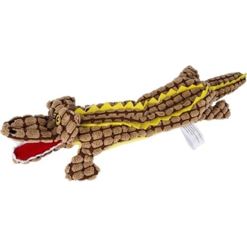 Dog Squeaky Plush Toys Crinkle Plush Crocodile Dog Toys No Stuffing, Dog Chew Toy For Puppy Medium And Large Dogs Squeak Toys