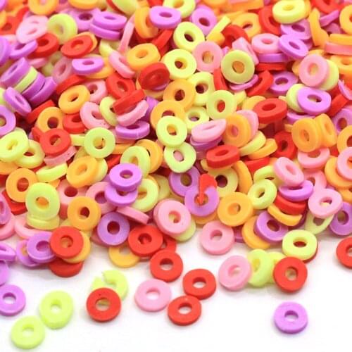 200/50g Various Style Polymer Hot Clay Sprinkles For Crafts Round Circle 5mm Soft Clay Slice DIY Making Accessories