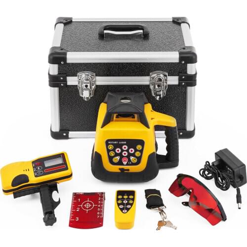 Rotary Laser Level Red Beam Self Leveling Measuring Automatic Rotating Laser Level with Receiver Remote Control Carrying
