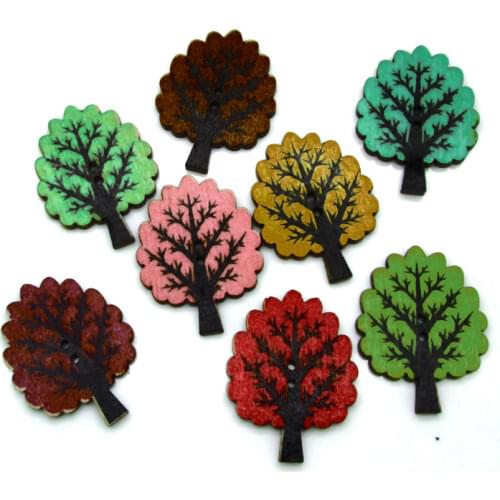 50pcs 31x24mm Mixed Cats Pattern Wooden Buttons For Clothes Crafts Sewing Decorative Needlework Scrapbooking DIY Accessories