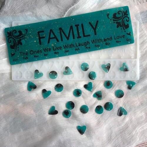 DIY Crystal Epoxy Resin Mold Mirror Epoxy Calendar Silicone Mold Family Decoration Home Accessories Living Room