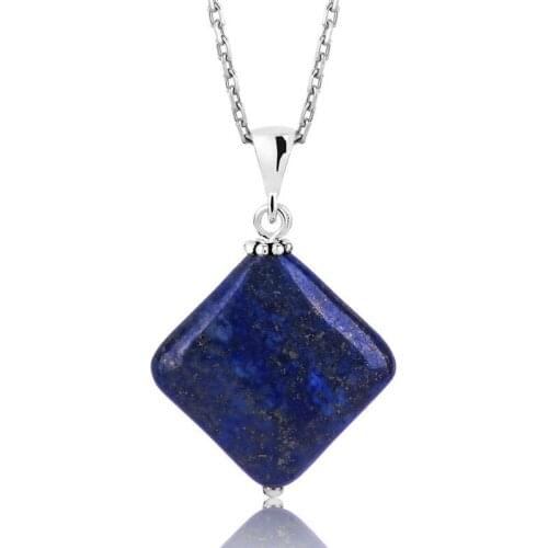 Silver Lapis Natural Stone Necklace