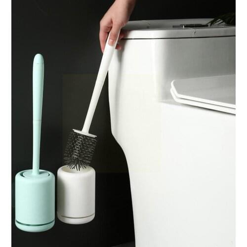 1PC Rubber Head Toilet Brush Quick Draining Clean Tool Bathroom Cleaning Wall-Mount Accessories Kitchen Floor-Standing Brus C8V5