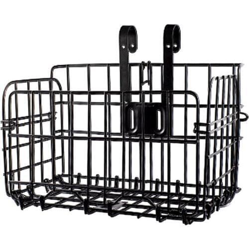 Folding Rear Bike Basket Wire Mesh Fold-Up Detachable Front Bag Rear Hanging Bike Basket