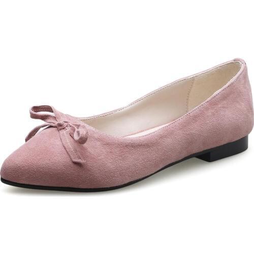 In 2018, the spring and autumn period and the type of leisure fashion with tip frosted leather bow shoes 18412 students