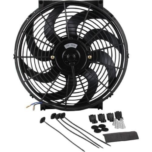 Car Fan High Power Modified Water Tank Fan Car Cooling Fan Curved Fan Blade 14 Inch