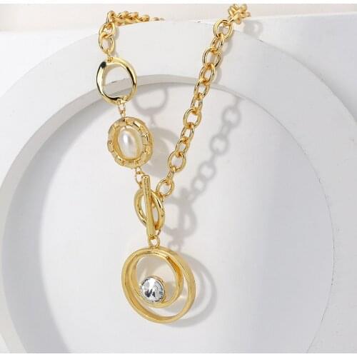 Lifefontier Vintage Hollow Double Circle Pendant Necklace Punk Choker Golden Goth Chain Necklaces for Women Jewelry Accessories