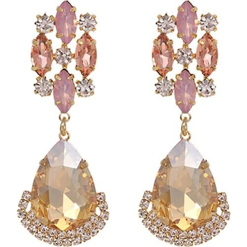 ZHINI 2020 Korean Style Womens Earrings New Fashion Austrian Bright Zircon Water Drop Earrings Wedding Party Jewelry Gifts