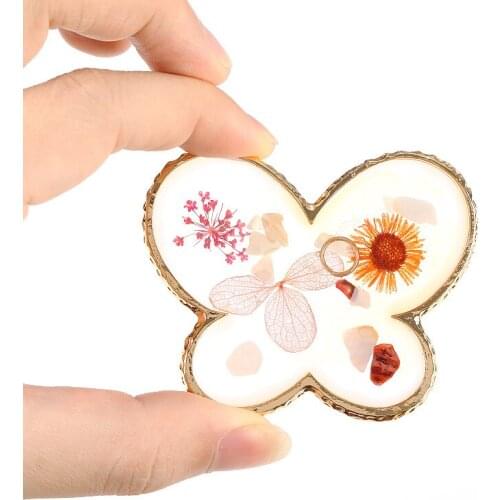 1 Pcs Butterfly Nail Display Stand Star Heart Shaped Golden Edge Resin Nail Polish Palette Nail Display Board Manicure Tools