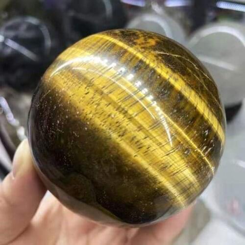 1pc Natural Varisized Polished Tiger Eye Stone Spheres Magic Shining Crystal Balls 60mm-75mm