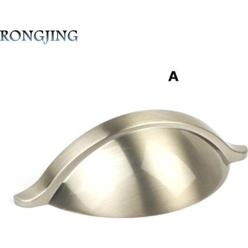 2x Modern Kitchen Cabinet Drawer Shell Handles Furniture Cupboard Closet Dresser Drawer Knobs Wine Box Pulls Nickel 64mm