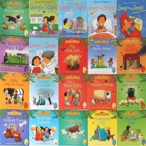 20 Books/Set 15x15cm Usborne Picture Pocket Book Famous Child Baby English Farmyard Tales Series Farm Story Early Education Book