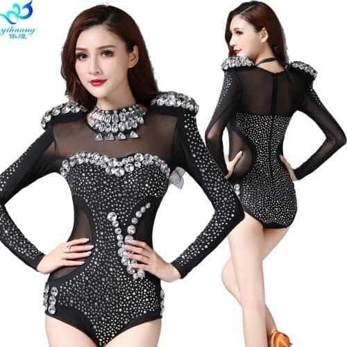 2018 Newest Rhinestone Jazz Dance Modern Dance Costume Fashion High Quality Dancing Dress Stage Show Dresses