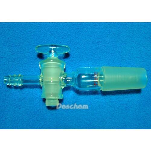 24/40,Glass Stopcock,Straight Vaccum Adapter 10mm Hose Connection,Lab Glassware