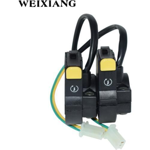 2x Universal 22mm 7/8" Motorcycle Switch Handlebar Engineer Power Start Switch Button Electric Starter With 2 Plug Connector M10
