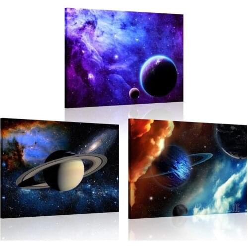3 Piece Canvas Prints Galaxy Stars Abstract Space Wall Art Of This Image Furnished modern Home Decor
