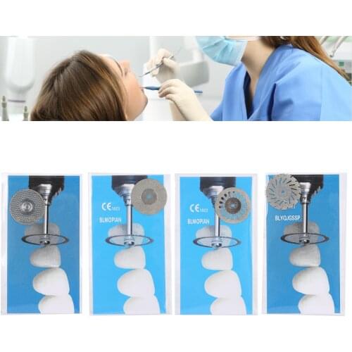 5Pcs Dental Ultra-thin Double Sided Sand Porcelain Diamond Disc Dental Cutting Polishing Disc Oral Care Dentistry Polishing Tool