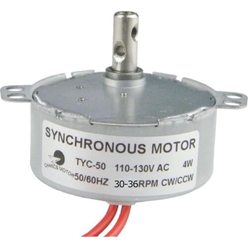 CHANCS TYC-50 Small Synchronous Gear Motor 110V AC 30-36RPM CW/CCW 4W Electric Motor For Home Projects