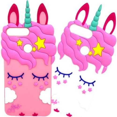 Cute Cartoon Unicorn Case For Huawei Y5 2018 Cases Cover For Y6 Pro 2019 Huawei Y7 Prime 2019 Case Silicone Soft Phone Bag Capa