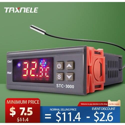 Digital Temperature Controller Thermostat Thermoregulator incubator Relay LED 10A Heating Cooling STC-3000 STC-1000 STC 1000