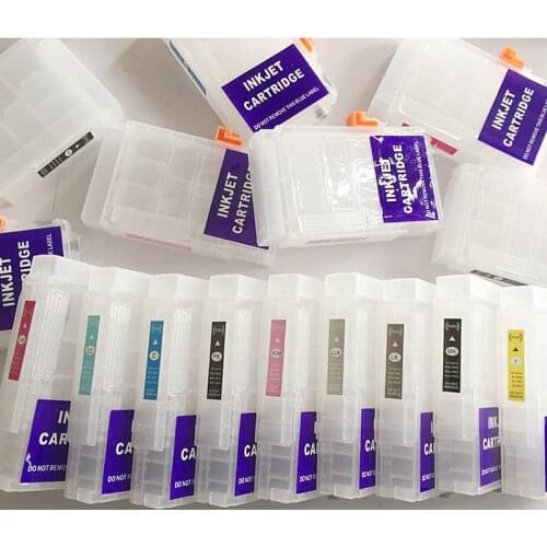 CISSPLAZA 80ml 6sets T7601 -T7609 Refillable ink cartridges compatible for Epson P600 surecolor SC - P600 printer With ARC Chip