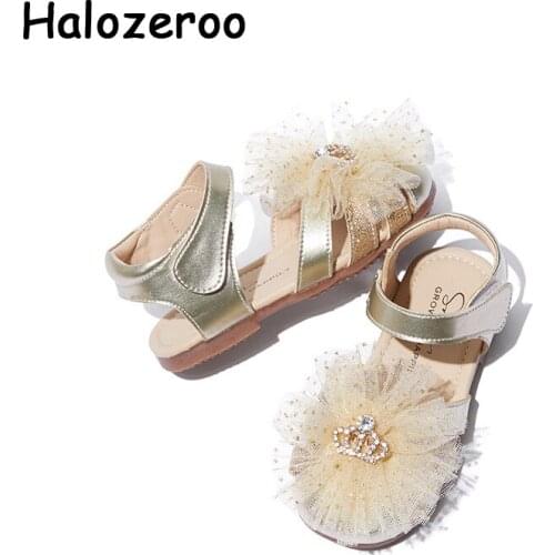 Summer 2021 Kids Princess Sandals Children Flower Shoes Baby Girls Brand Beach Sandals Toddler Fashion Rhinestone Shoes Dress