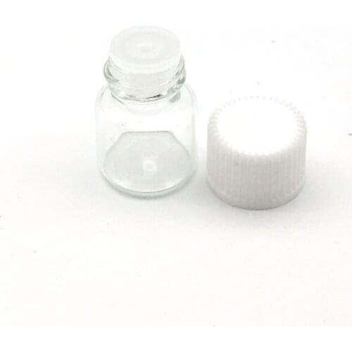 10pcs 1ml Glass Vials Mini Essential Oil Clear Bottle with Orifice Reducer and Cap Small Bottles