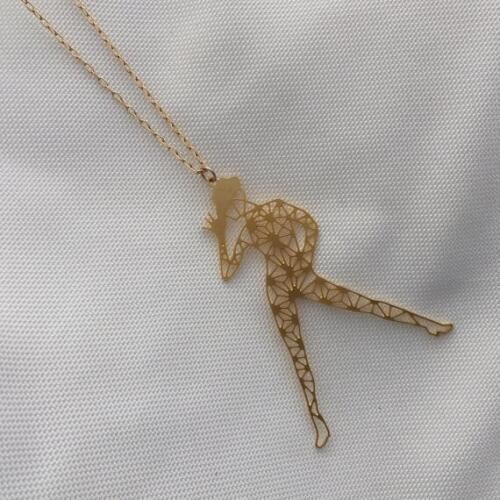 Geometric Jazz Dancer Necklace Geometric Ballerinas Women pendant