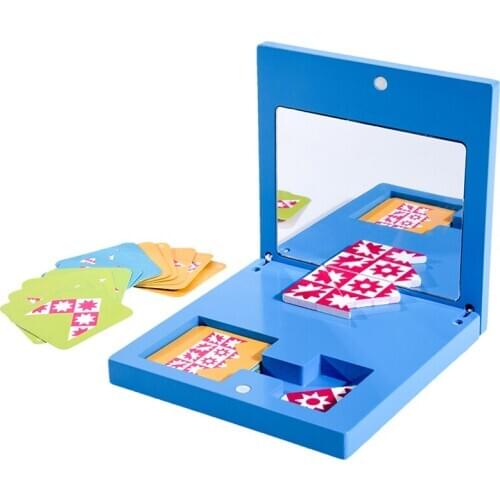 Montessori toys Wooden Mirror Imaging Puzzles Children Spatial Cognitive Logic Board Game Intelligence Toy for Kid Gifts