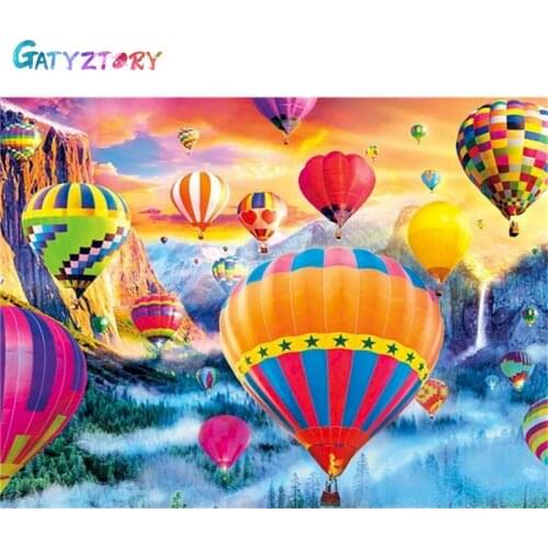 GATYZTORY 60x75cm DIY Painting By Numbers Hot Air Balloon Picture Coloring Zero Basis HandPainted Oil Painting Home Decor Unique