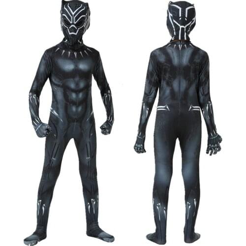 Anime Kids Panther Men Boys Adult Jumpsuits Children Panther Cosplay Halloween Costume Bodysuits Dress Up New