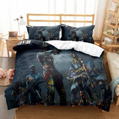 Garena Free Fire Duvet Covers Game Comforter Colorful Bedclothes For Boys Kids Luxury Home Decor Cartoon Bedding Set