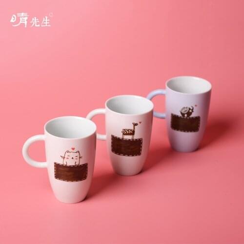 Lovers Mug a pair of creative lettering lovers cup ceramic cup coffee cup with cover personalized water cup