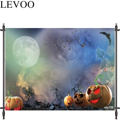 LEVOO Photographic Background Dreamland Pumpkin Lantern Moon Smoke Terror Background Photobooth Photo Studio Fabric Shoot