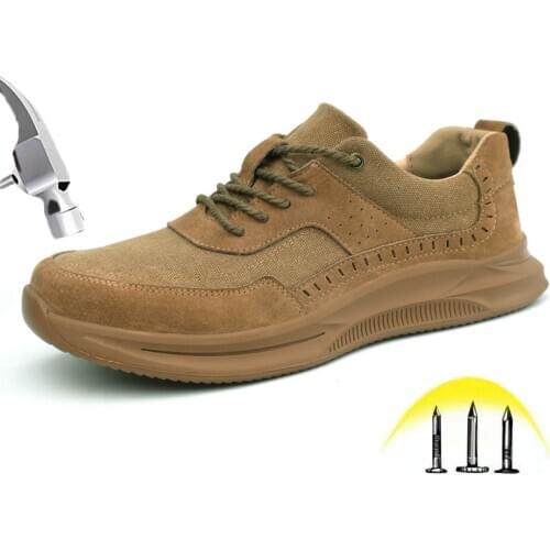 Men Steel Toe Work Shoes Lightweight Fashion Sports Safety Steel Toe Womens Shoes Indestructible Industrial Construction Shoes