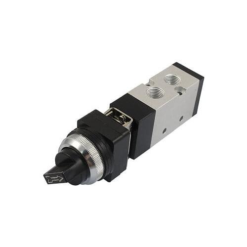 MV522TB 12mm Thread Input 2/5 Way Black Selector Knobs Air Mechanical Valve