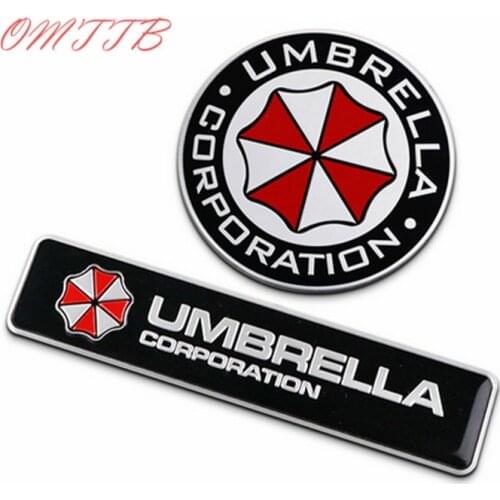 2pcs Aluminum Umbrella corporation car sticker accessories stickers for focus cruze kia mazda opel bmw vw audi car styling
