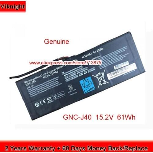 Genuine GNC-J40 GNCJ40 Battery for Gigabyte P34G v2-1 P34GV2 961TA013F 916TA013F 15.2V 4030mAh 61Wh