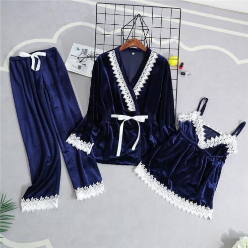 Velvet Women Long Robe Gown Sexy 2PCS Nightgown Casual Sleepwear Set Nightwear Autumn Kimono Bathrobe Spa Nightdress M L XL