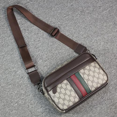 New Fashion Men Small Square Messenger Bag Luxury Brand Design Leather Shoulder Crossbody Bag for Male Travel Handbag and Purse