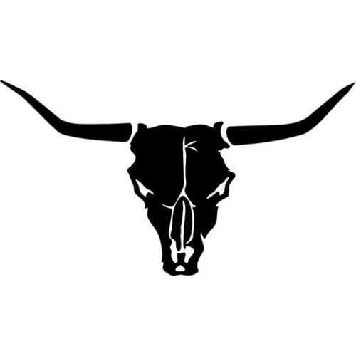 New 15.2*8.3CM Fashion Sticker Bull Longhorn Skull Vinyl Reflective Styling Decals Black/Silver S1-2654