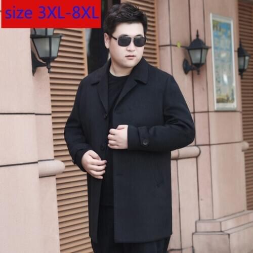 New Arrival High Quality Overcoat Suit Woolen Coat Winter White Duck Down Thick Long Down Jackets Mens Large Plus Size 3XL-8XL