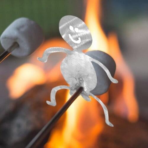 Stainless Steel Hot Dog Roasters Campfire Skewer Stick Novelty Dog Shaped Stainless Steel Rack Funny Metal Craft Rack 2021