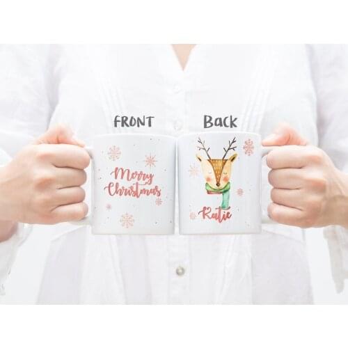 Personalized Christmas Mug, Reindeer Mug, Holiday Mug, Christmas Gift, Printed Mugs, Xmas mugs, Christmas eve mugs
