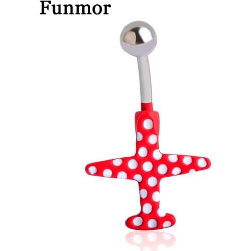 Surgical Steel Airplane Belly Button Belly Piercing Navel Piercing Anti-Allergy Belly Barbells Button Women Body Sexy Accessory