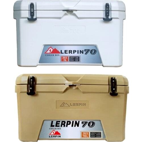 Lerpin 70L Plastic Outdoor Cooler Wholesale Ice Chest Large Fishing Picnic Ice Freezer Box