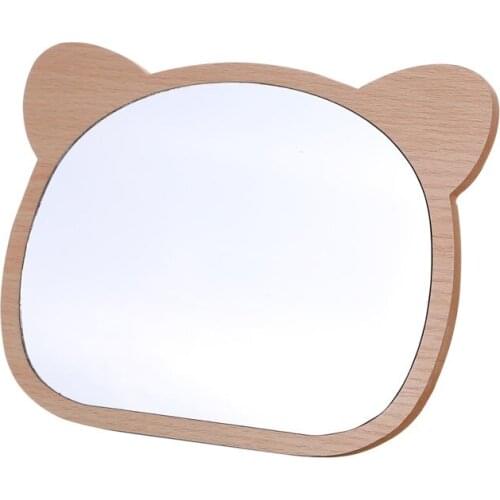 Simple And lovely Dressing Wooden Table Top Portable Single-side Cosmetic Mirror For Home Use In Student Dormitory